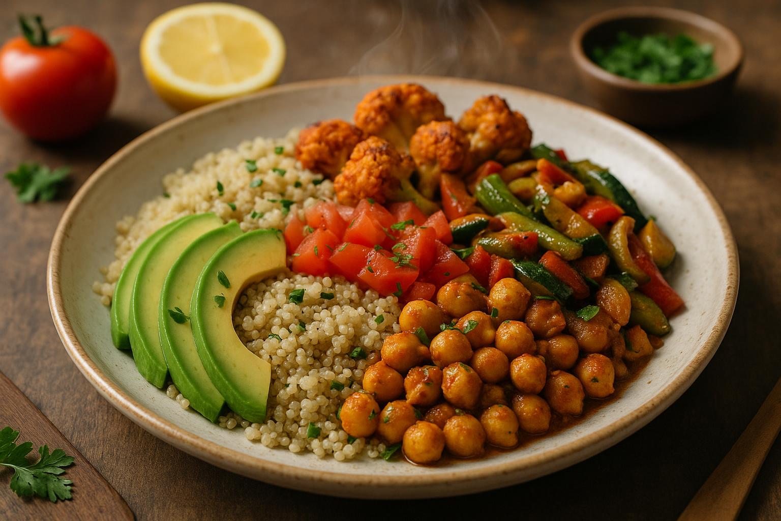 Mediterranean Quinoa and Veggie Bowl