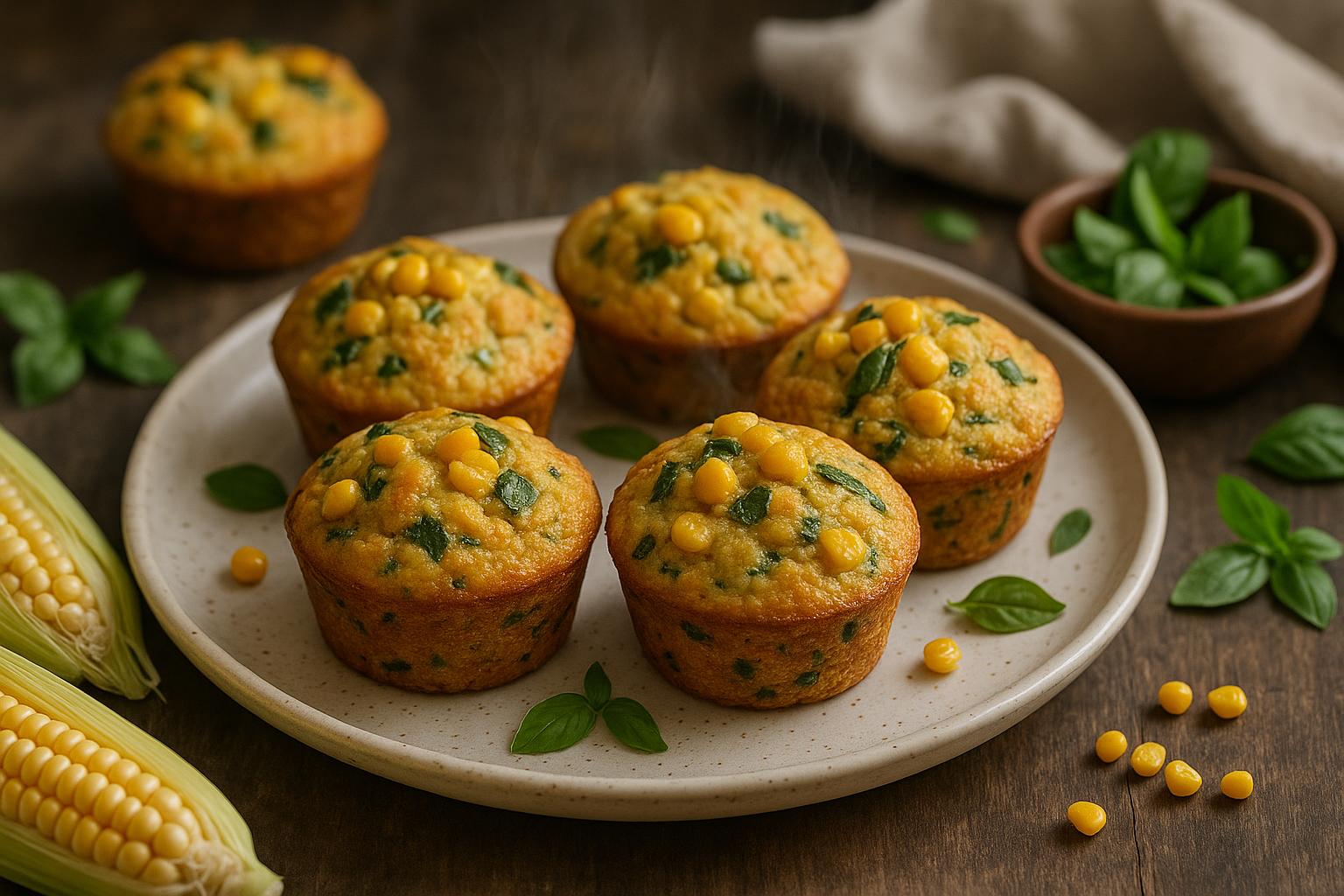 Sweet Corn and Basil Muffins